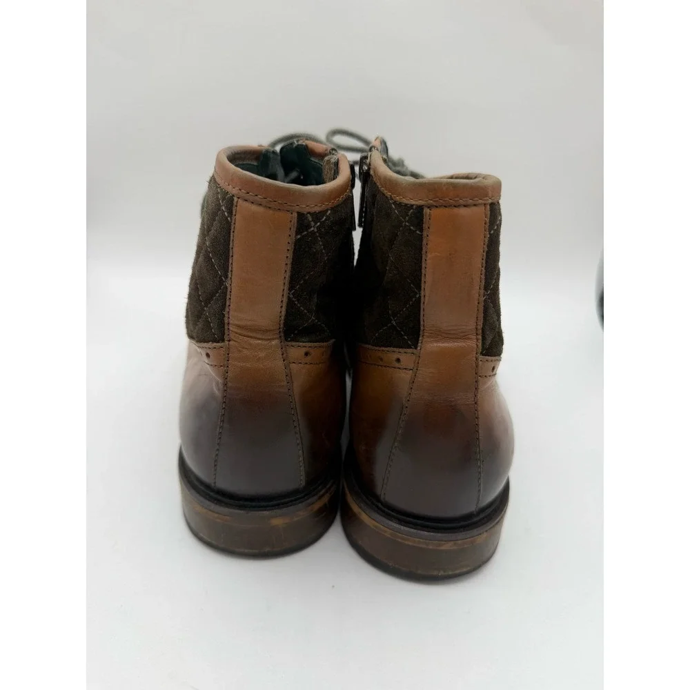 Johnston & Murphy J&M 1850 Karnes Mens‎ Tan Leather Brogue Boots Side Zip 9.5M